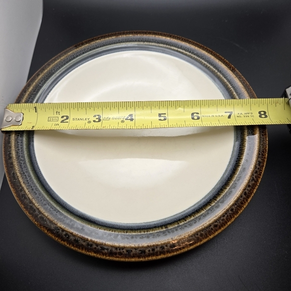 Pfaltzgraff Canyon Ridge-Brown, Olive & Blue Bands -Set of 2 Salad Plates-8" - Picture 6 of 6